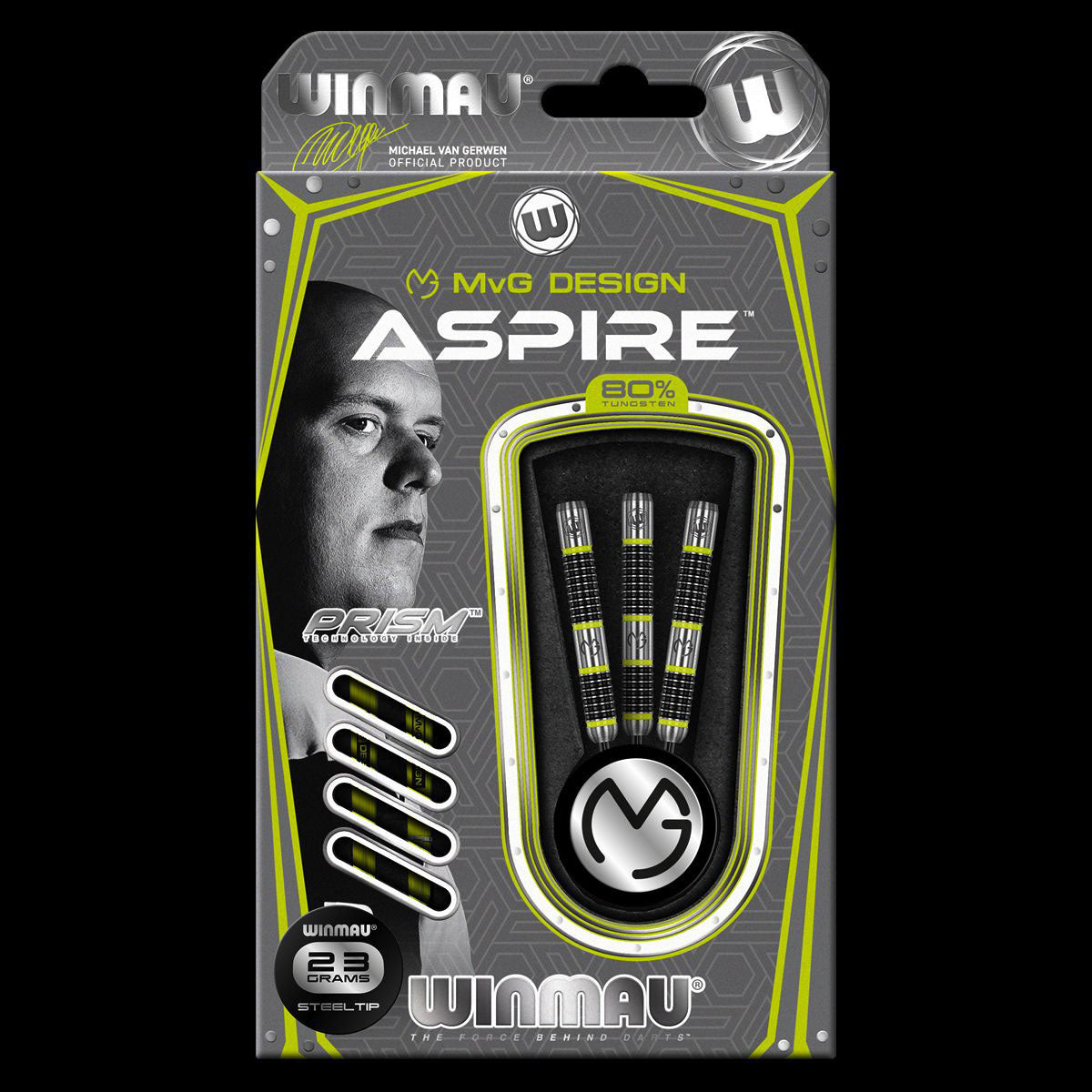 WINMAU MVG Aspire Darts - 80% Tungsten - 22g